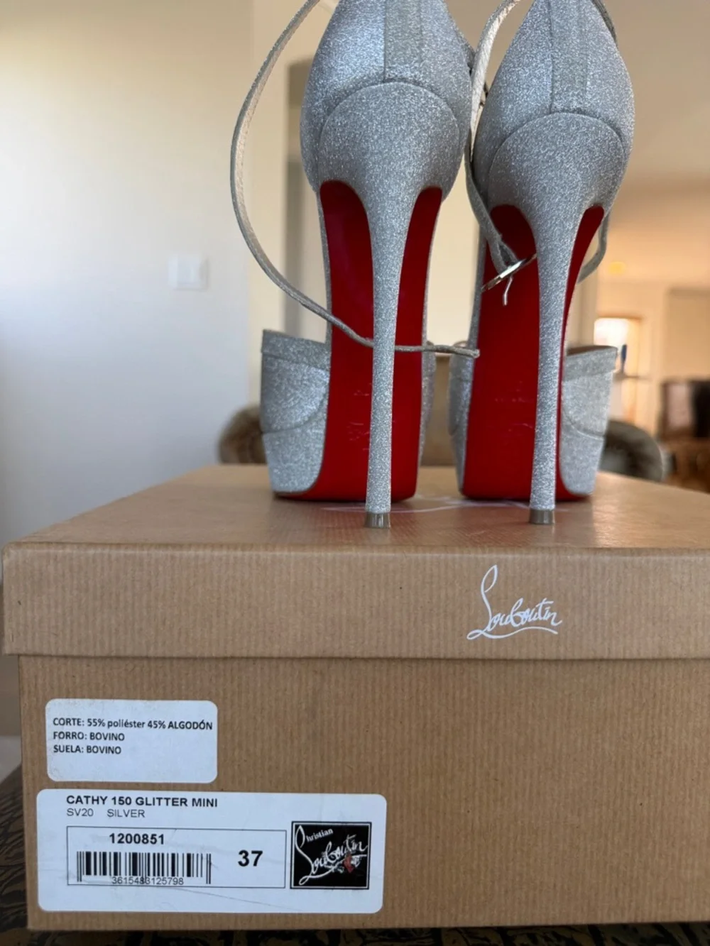 Christian Louboutin Glitter 150 Silver Pumps - Picture 14 of 17